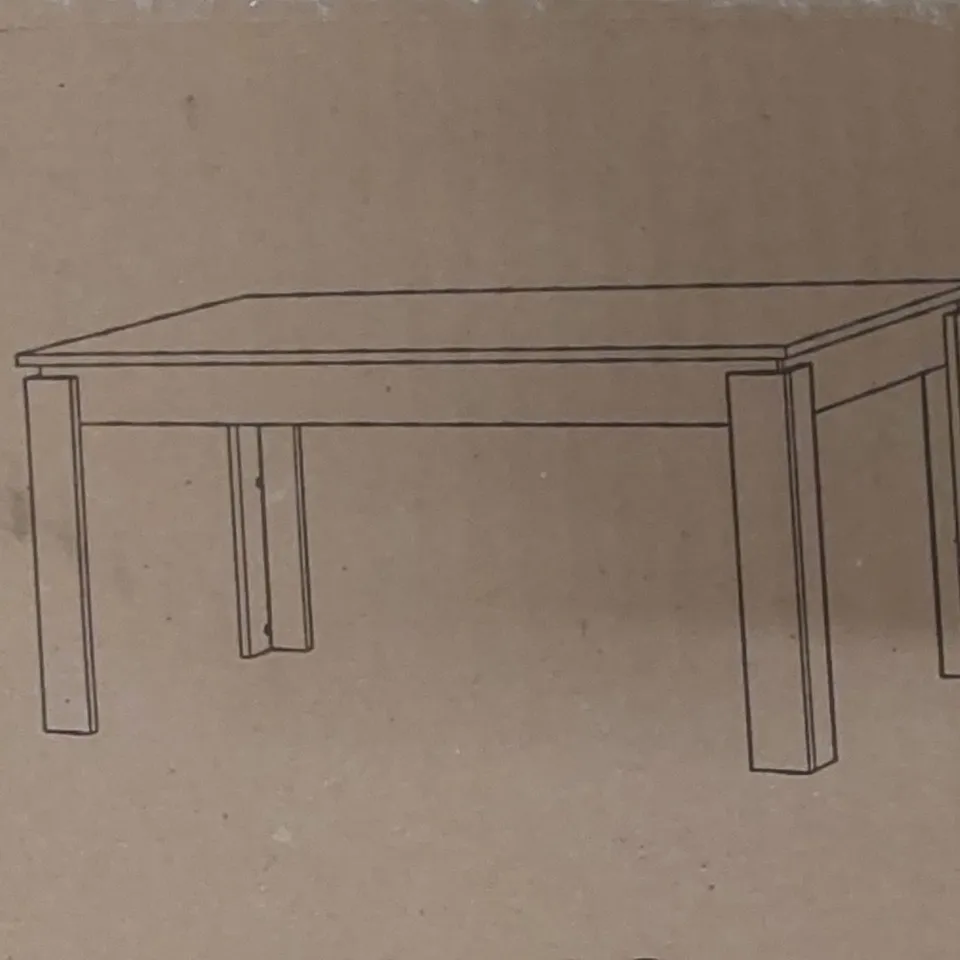 BOXED DINING TABLE - 170 x 90CM IN CHAMPAGNE OAK EFFECT