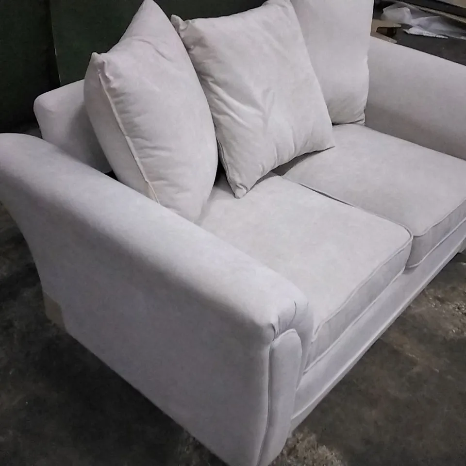 DESIGNER DURY BEIGE FABRIC TWO SEATER SOFA