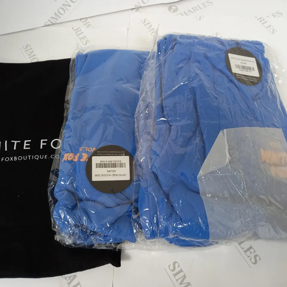 SEALED WHITE FOX OFFSTAGE HOODIE AND SWEATPANT SET IN BLUE - S