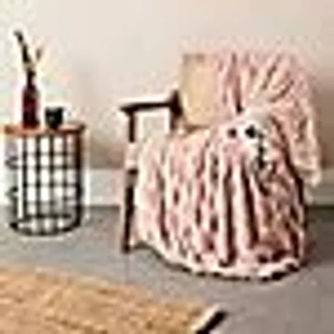 COZEE HOME LUXURY RUCHED FAUX FUR ABD VELVETSOFT HEATED THROW PINK
