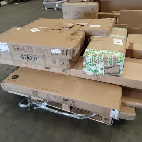 PALLET OF ASSORTED DESIGNER INCOMPLETE FURNITURE PARTS AND PIECES 