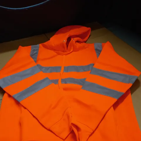 MENS HIGH-VIS HOODED JUMPER - SIZE L
