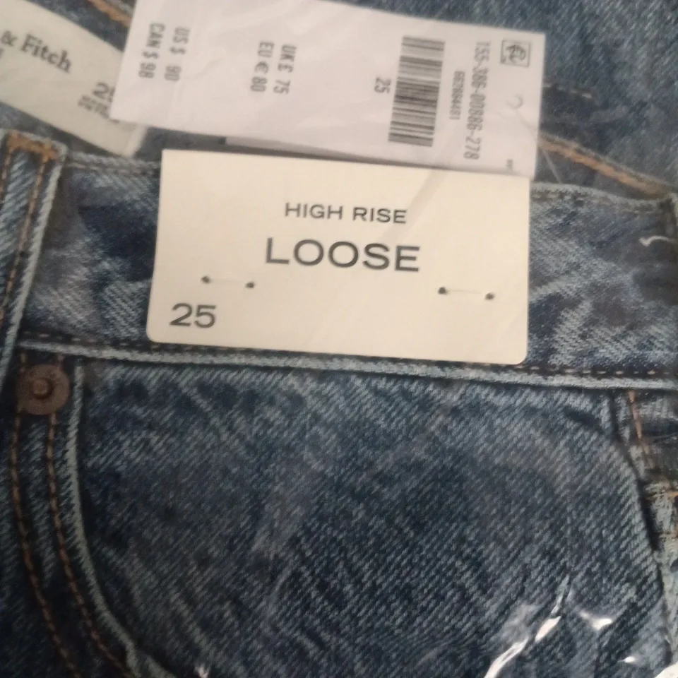 BAGGED ABERCROMBIE & FITCH WOMEN'S HIGH RISE LOOSE JEANS – SIZE 25