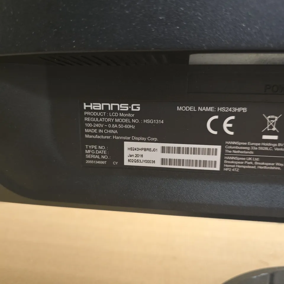 HANNSG HS243HPB 24-INCH LCD MONITOR