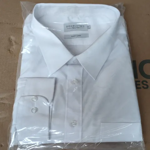 BAGGED DOUBLE TWO MEN'S CLASSIC LONG-SLEEVE SHIRT IN WHITE - 22-INCH COLLAR SIZE