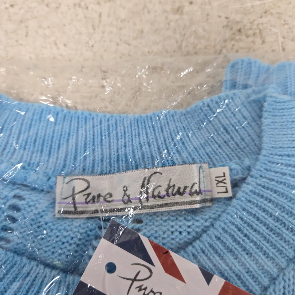 PURE & NATURAL BLUE KNIT SWEATER – UK XL (LXL)