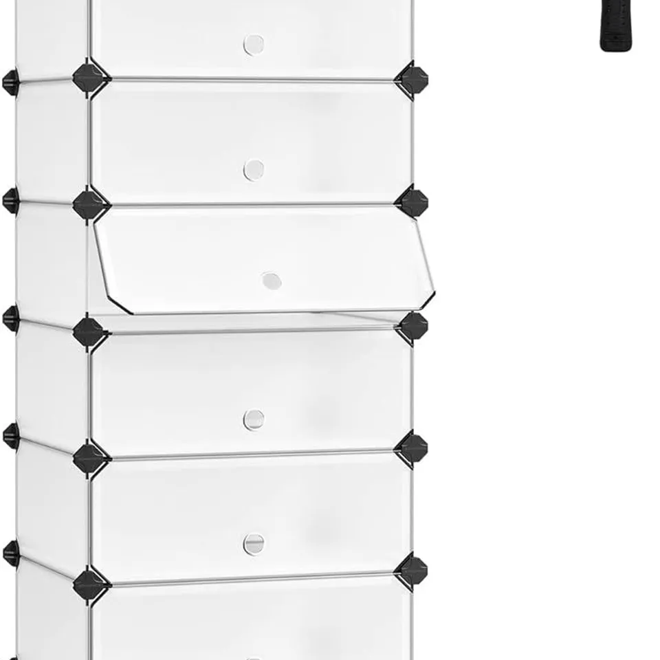 BOXED SONGMICS DIY SHOE RACK ORGANISER WITH DOORS - WHITE 