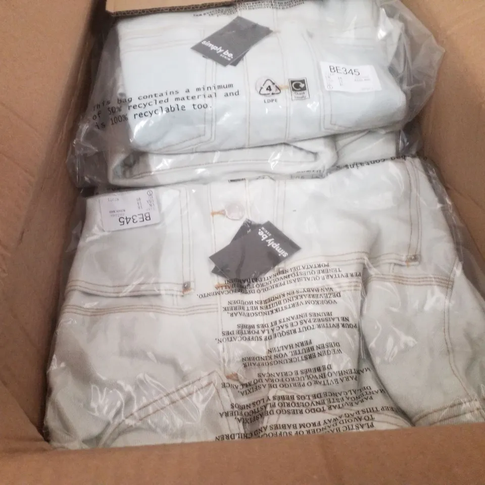 BOX CONTAINING APPROXIMATELY 9 BRAND NEW SIMPLY BE BLEACH WASH DENIM PLAYSUITS - SIZE 18
