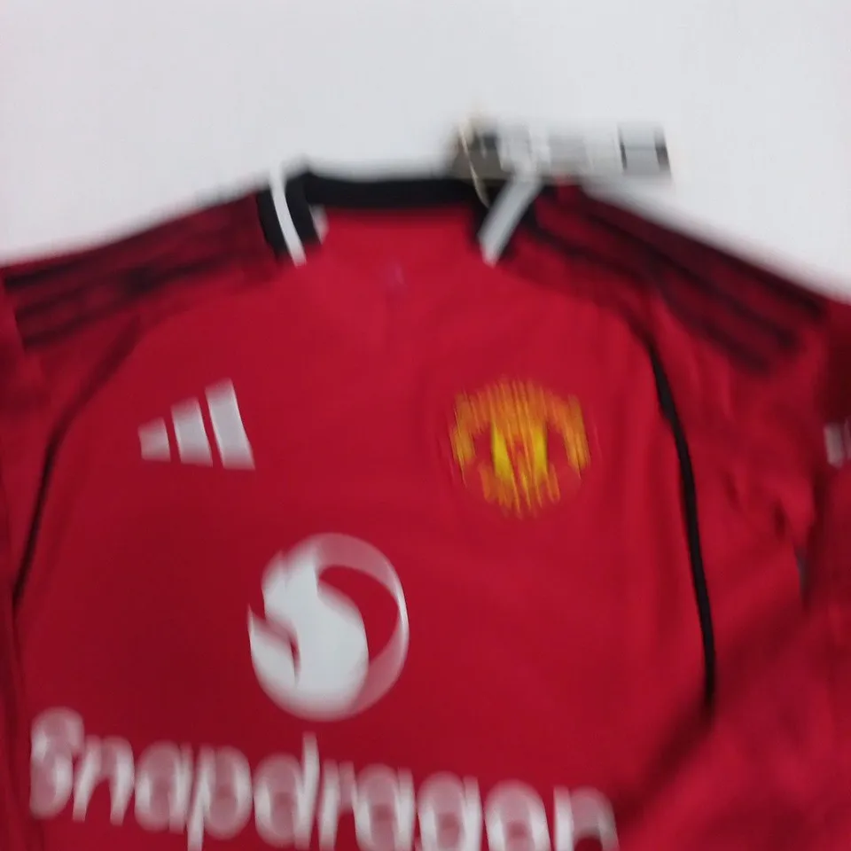 MANCHESTER UNITED FOOTBALL SHIRT – RED ADIDAS JERSEY, YOUTH UK 7-8