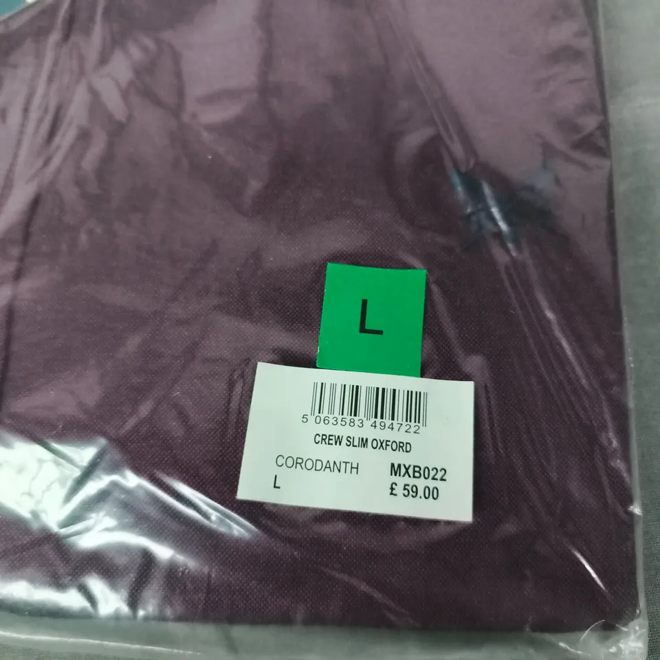 CREW CLOTHING COMPANY CREW SLIM OXFORD SHIRT – BURGUNDY – UK SIZE L