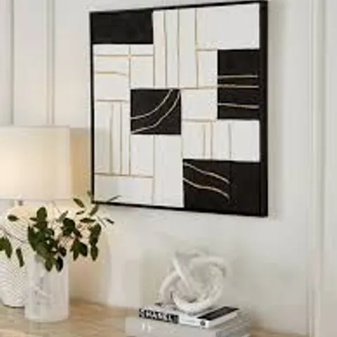 BOXED HAND PAINT ABSTRACT SHAPES CAPPED CANVAS 60x60cm (1 BOX)