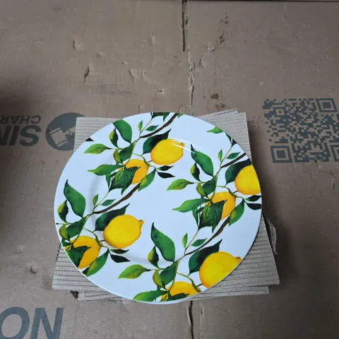 GISELA GRAHAM BOX OF 6 PACKS OF SIDE PLATES LEMON DESIGN 6 PLATES PER PACK