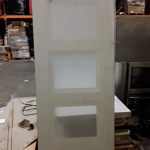 LPDOORS PREFINISHED AMSTERDAM 3L GLAZED WHITE OAK INTERNAL DOOR 78"×33" 35MM