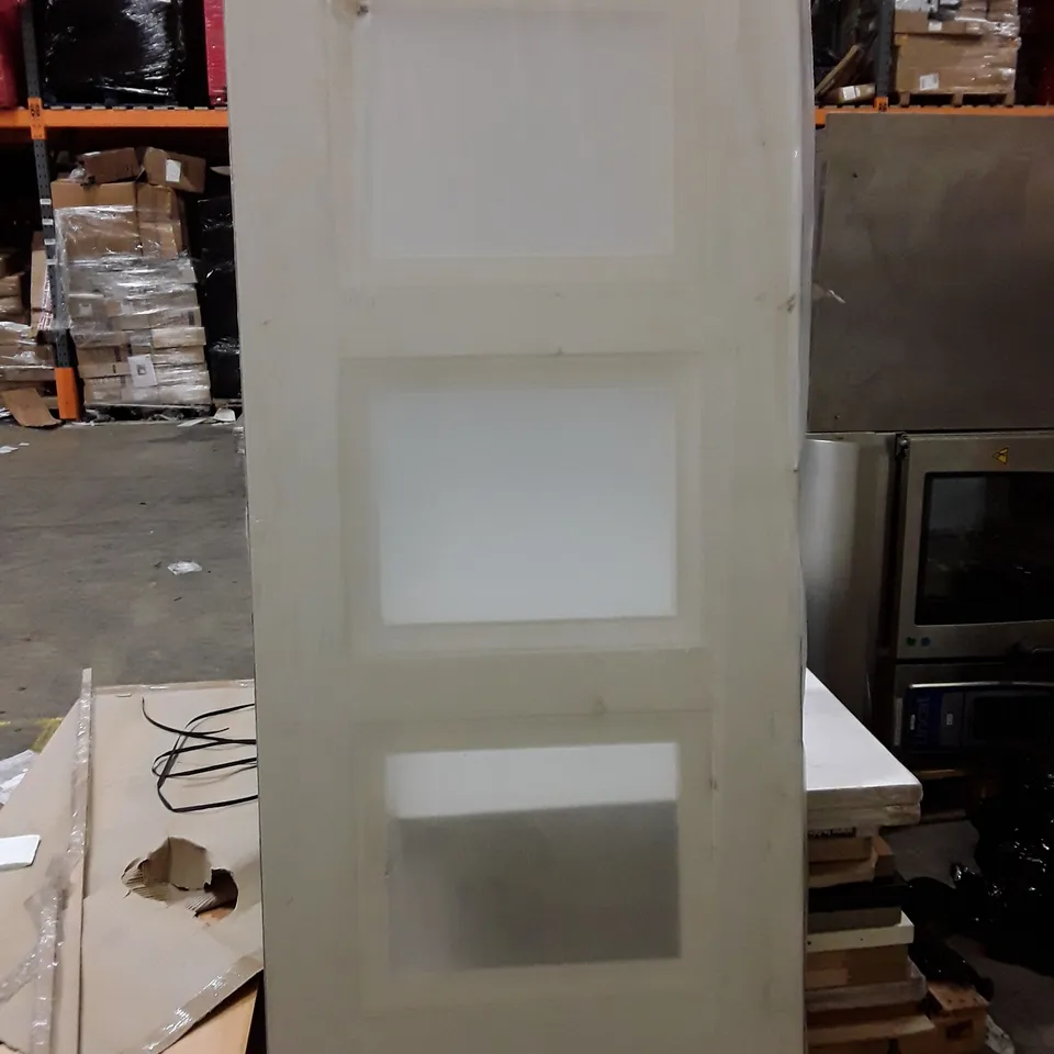 LPDOORS PREFINISHED AMSTERDAM 3L GLAZED WHITE OAK INTERNAL DOOR 78"×33" 35MM