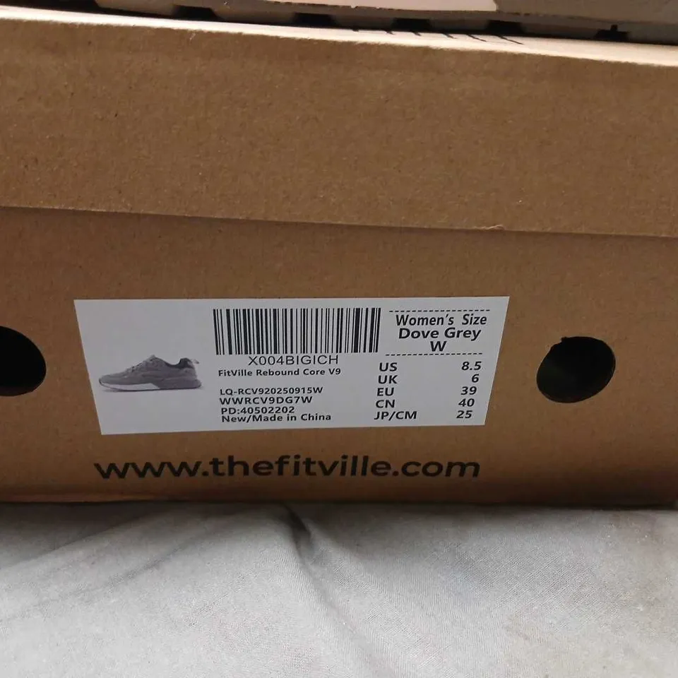 FITVILLE WOMEN'S SNEAKERS – DOVE GREY, UK 6 (US 8.5) – WITH ORIGINAL BOX