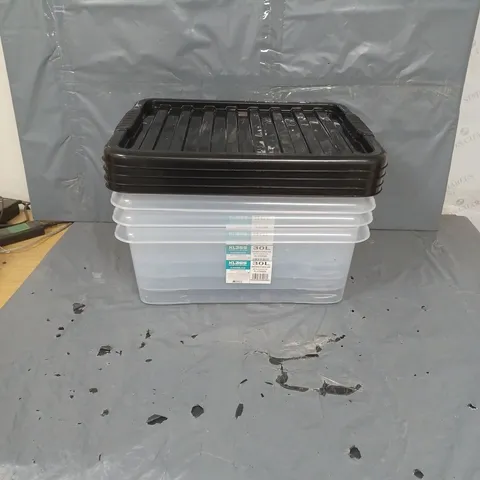 4 KLASS 30L UNDERBED STORAGE BOXES WITH LIDS