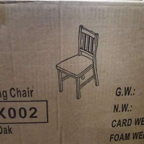 BOXED OAK DINING CHAIR OILED OAK (1 BOX)