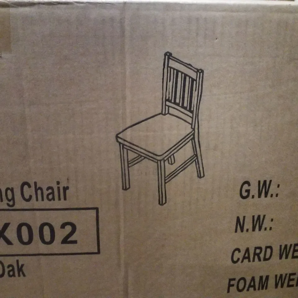 BOXED OAK DINING CHAIR OILED OAK (1 BOX)