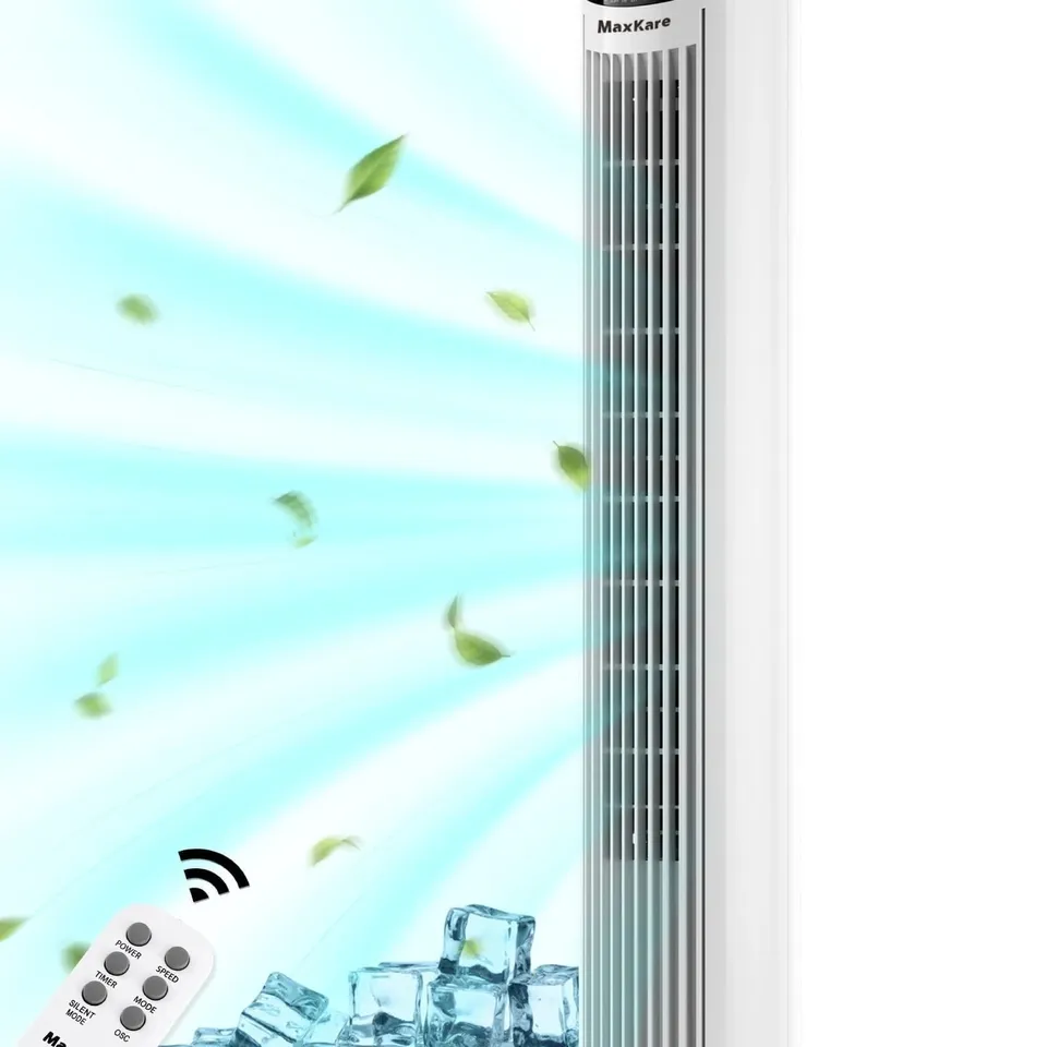 30IN TOWER FAN WITH REMOTE, 3 SPEEDS AND MODES, OSCILLATING, TIMER, WHITE