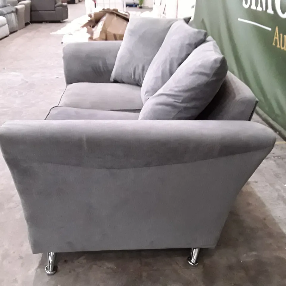 DESIGNER 2 SEATER SOFA - GREY FABRIC