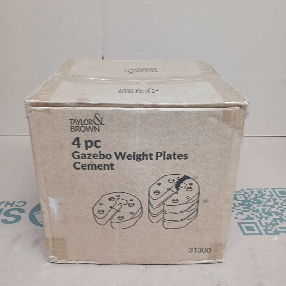 TAYLOR & BROWN 4 PC GAZEBO WEIGHT PLATES CEMENT
