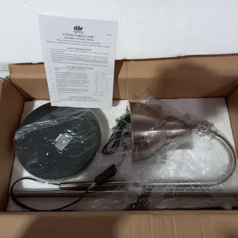 BOXED LYCEE SATIN CHROME FINISH 1LT TABLE LAMP