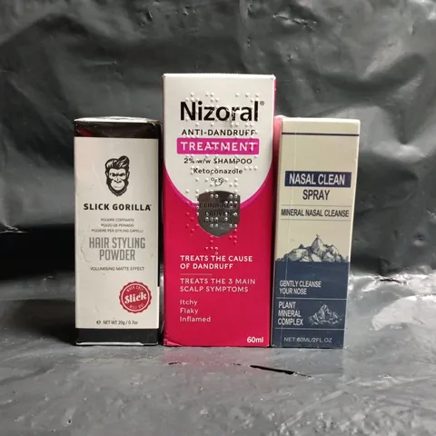 APPROXIMATELY 15 ASSORTED COSMETIC ITEMS TO INCLUDE NIZORAL, SLICK GORILLA, ETC - COLLECTION ONLY