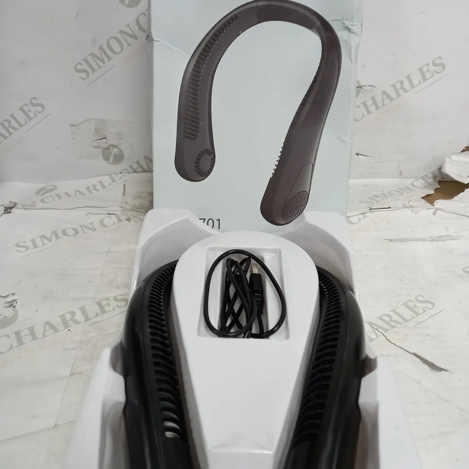 BOXED BLADELESS HANGING NECK FAN IN BLACK 