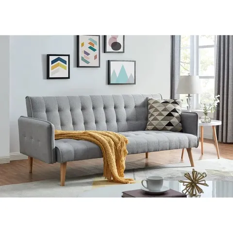 BAGGED BUSHMAN 3 SEATER CLIC CLAC SOFA BED - GREY