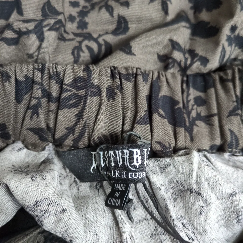 DISTURBIA MORGANNA BUTTON UP MIDI SKIRT - GREEN, UK 10 (US 6 / EU 38)