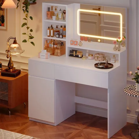 BOXED RUMIKO DRESSING TABLE WITH MIRROR 