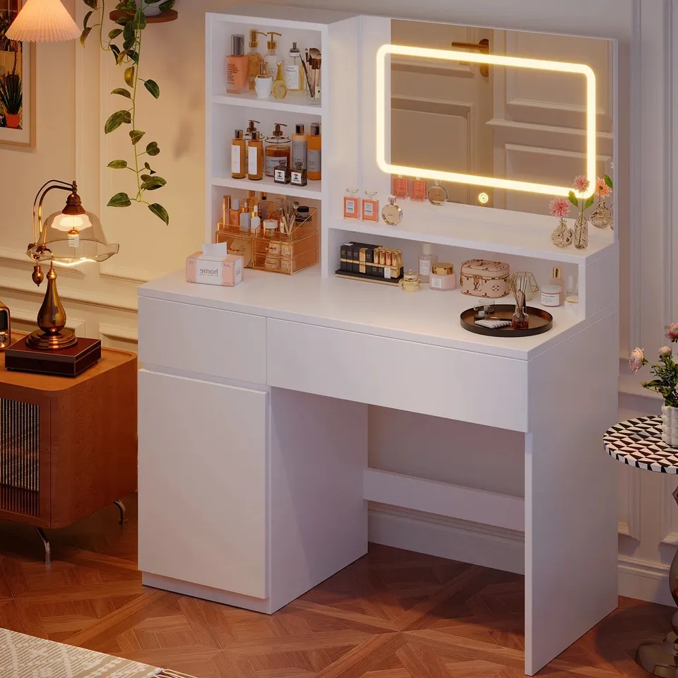 BOXED RUMIKO DRESSING TABLE WITH MIRROR 