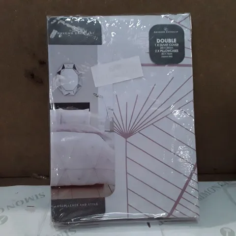 BRAND NEW GAVENO CAVAILA DUVET SET - DOUBLE (WHITE/BLUSH)