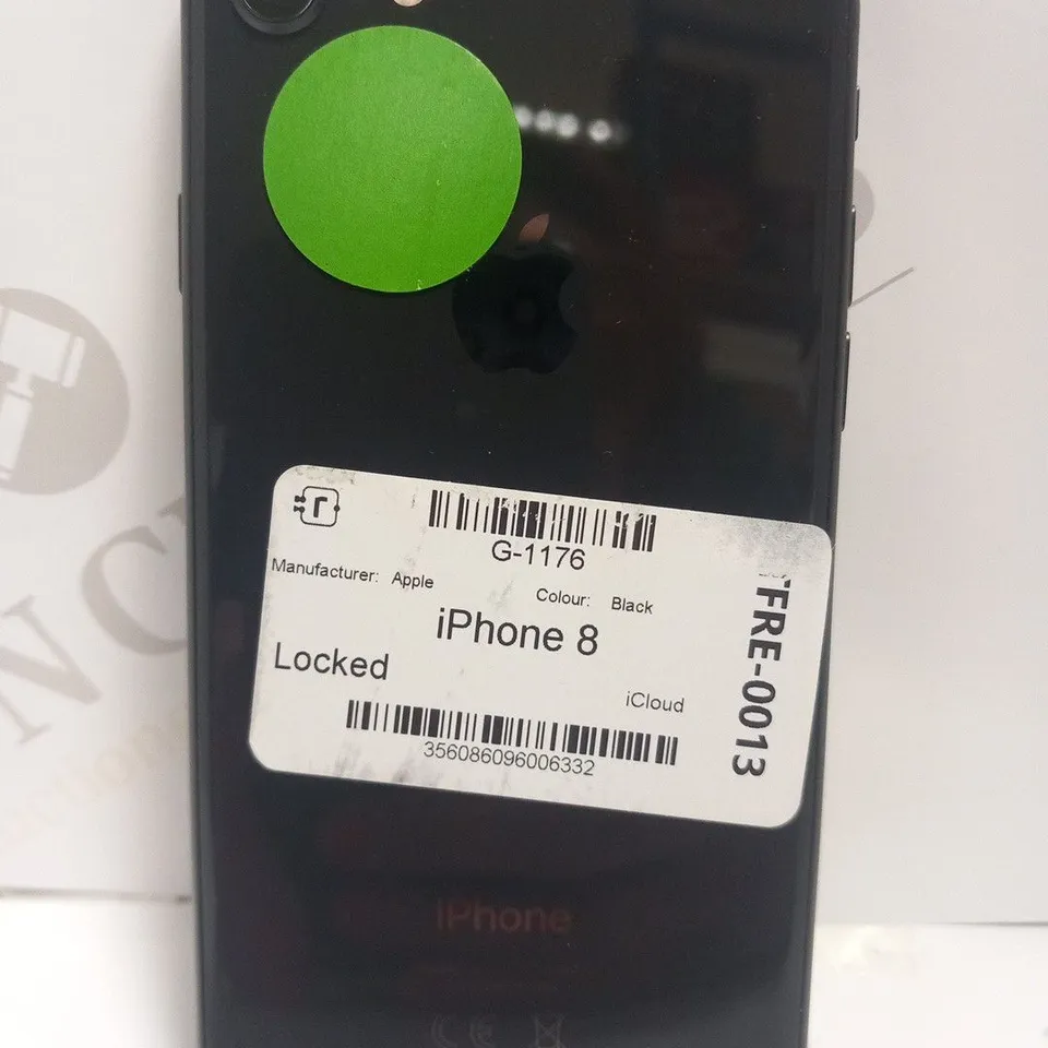 APPLE IPHONE 8 IN BLACK - LOCKED TO ICLOUD