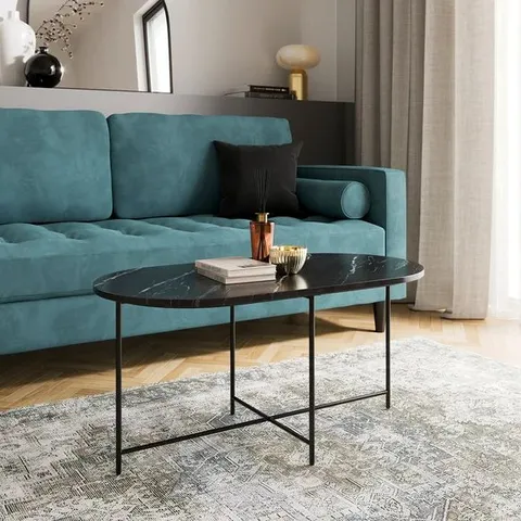 BOXED CINZIA COFFEE TABLE - BLACK MARBLE (1 BOX)