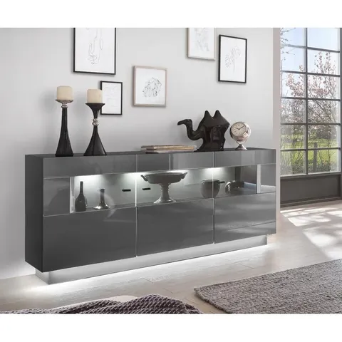 BOXED DESIGNER 160cm SIDEBOARD, GRAPHITE - MODEL: A4DEQQ08403 (2 BOXES)