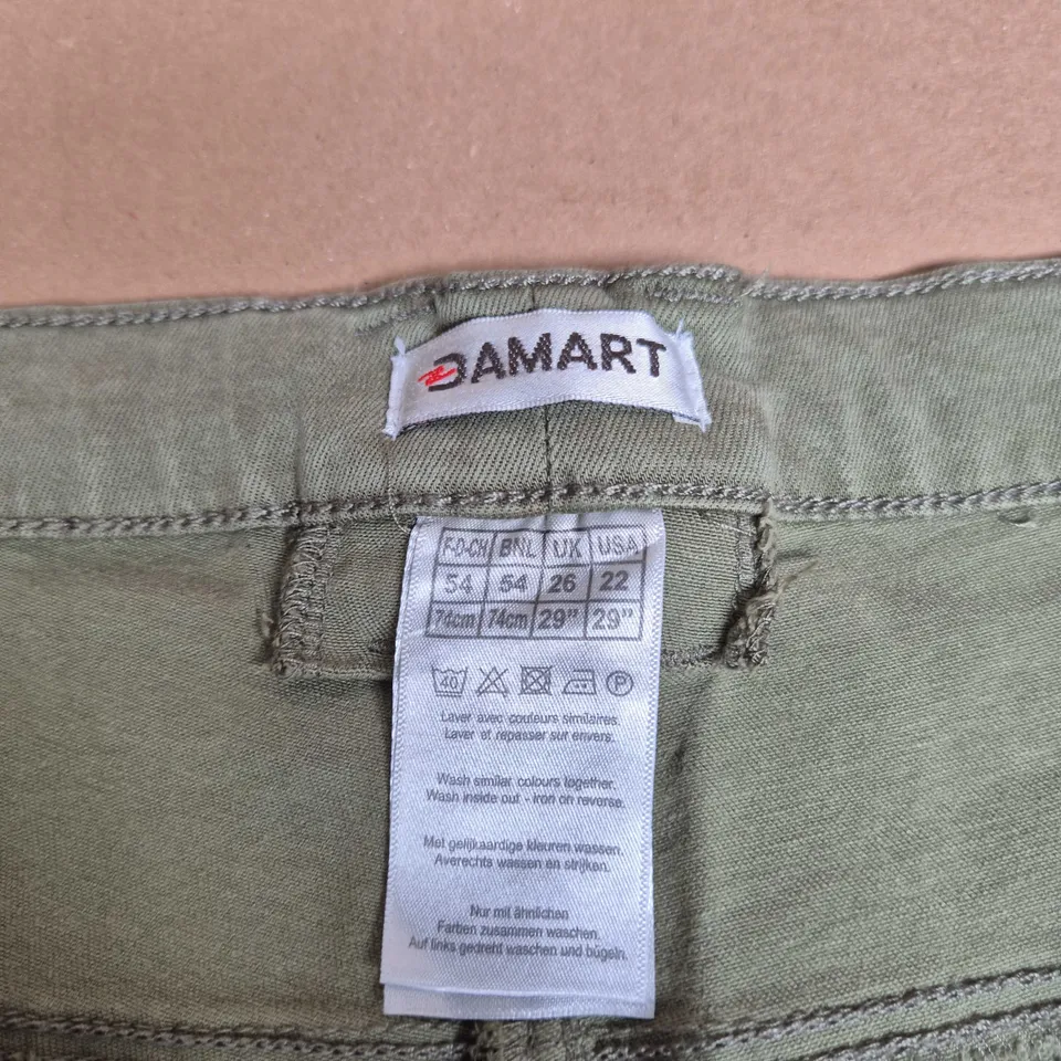 DAMART Olive Green Cargo T trousers – Men's, UK 26 (EU 54)