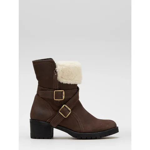 PAIR OF RUTH LANGSFORD CASUAL BOOTS IN OAK SIZE 6