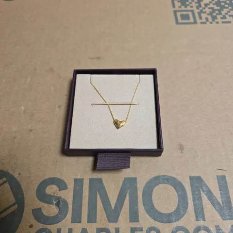 MONICA VINADER GOLD-TONE HEART PENDANT NECKLACE, BOXED