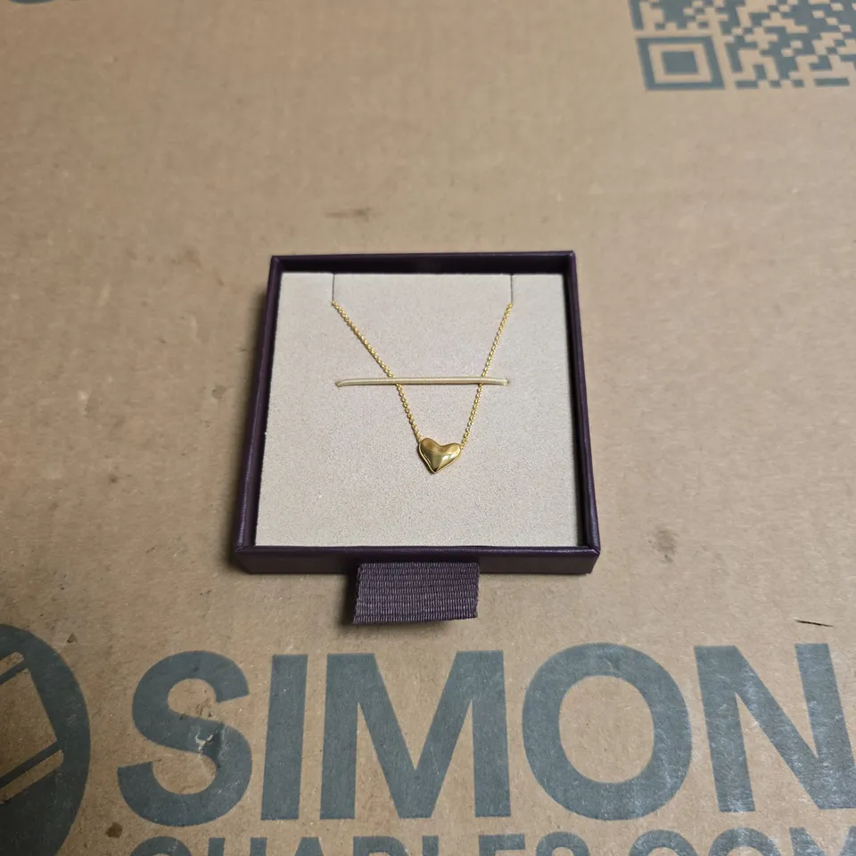 MONICA VINADER GOLD-TONE HEART PENDANT NECKLACE, BOXED