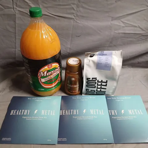 APPROXIMATELY 10 ASSORTED FOOD ITEMS TO INCLUDE - ORANGE CRUSH, COFFEE AND PEANUT BUTTER - COLLECTION ONLY