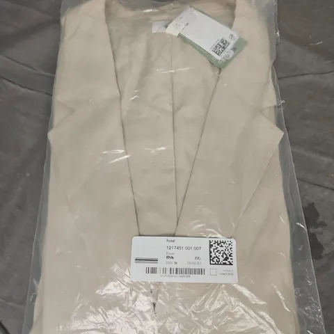 H&M LONG SLEEVE POCKET BLAZER, WHITE STONE - SIZE XXL