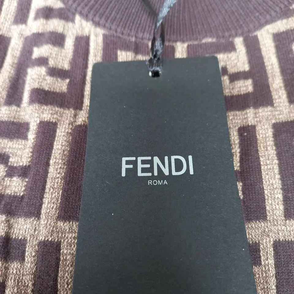 FENDI KNIT DRESS IN BROWN FF MONOGRAM – SIZE M