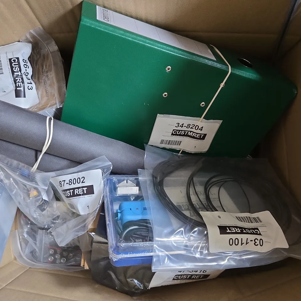 APPROXIMATELY 10 ASSORTED ITEMS TO INCLUDE CASIO CALCULATOR, SOLDERING TWEEZERS SET, BINDER, ETC