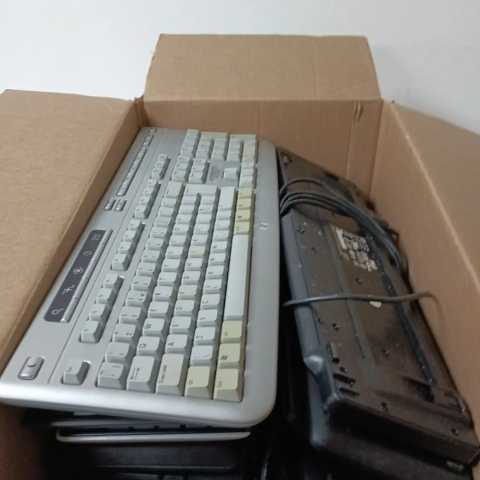 BOX OF APPROXIMATELY 16 ASSORTED COMPUTER KEYBOARDS