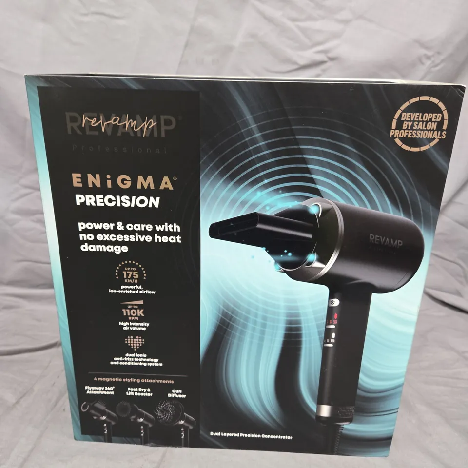 REVAMP ENIGMA PRECISION HAIR DRYER – BLACK, BOXED WITH ATTACHMENTS