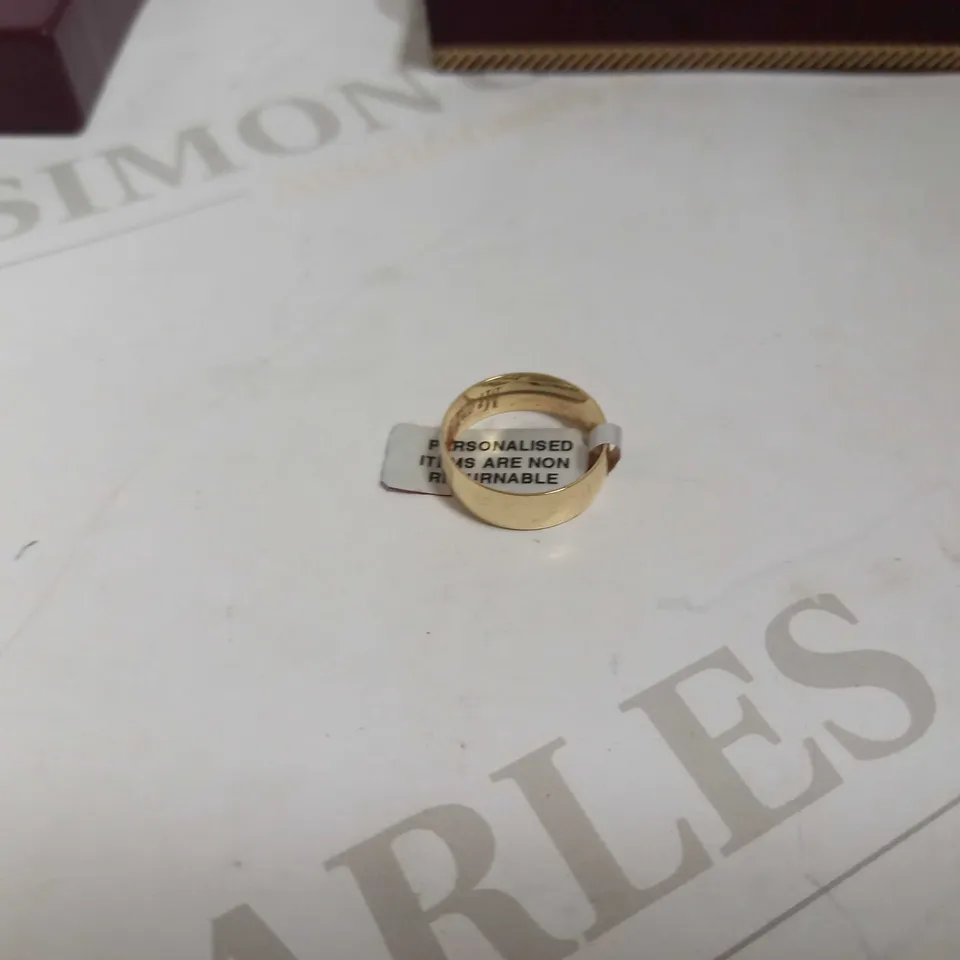PERSONALISED 9CT YELLOW GOLD COURT WEDDING RING