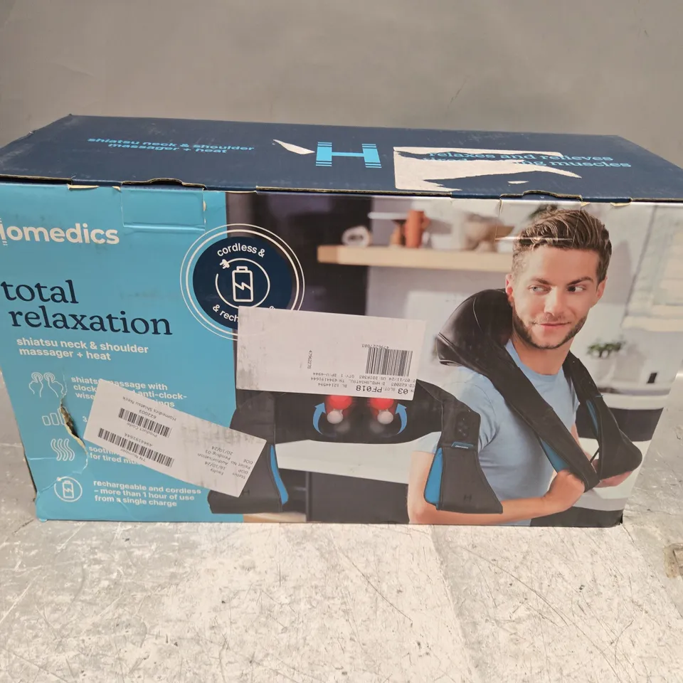 BOXED HOMEDICS TOTAL RELAXATION SHIATSU NECK & SHOULDER MASSAGER 