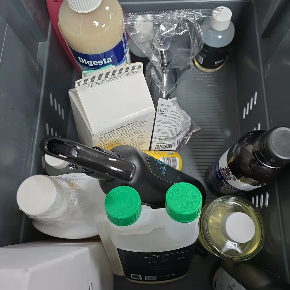 APPROXIMATELY 20 ASSORTED HOUSEHOLD ITEMS TO INCLUDE ADHESIVE, RUBBING ALCOHOL, SURFACE CLEANER ETC