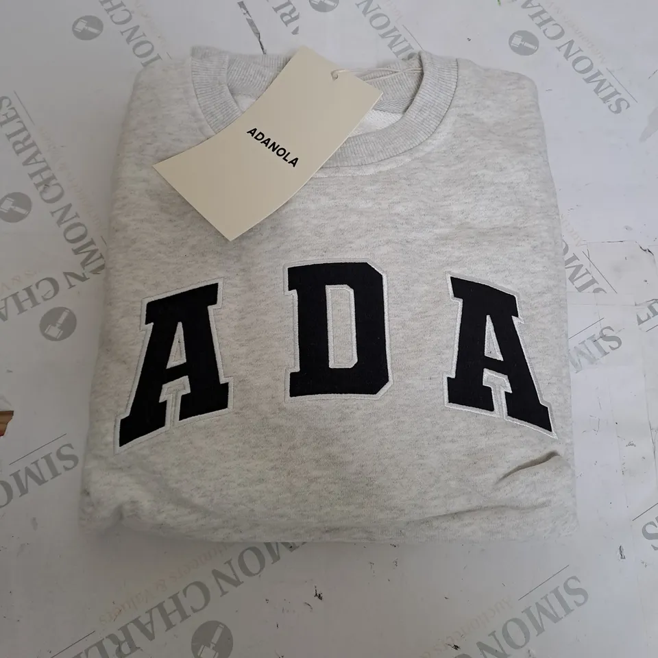 ADANOLA OVERSIZED SWEATSHIRT IN LIGHT GREY - LARGE 